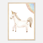 Wood frame - Watercolour Unicorn & Rainbow Wall Art - Olga