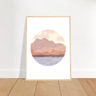 # all-groups - Circular Mountain Horizon – Watercolour Landscape Art Print - Daisy
