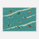 White frame A1 (59.4 x 84.1 cm) - “The Paddle Out” Print | Retro Surfer Wall Art - Play By Print