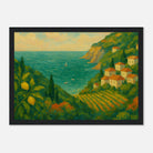 Black frame 21x29.7 cm 8x12" - “Lemon Coast Daydream” | Amalfi-Inspired Coastal - Play By Print