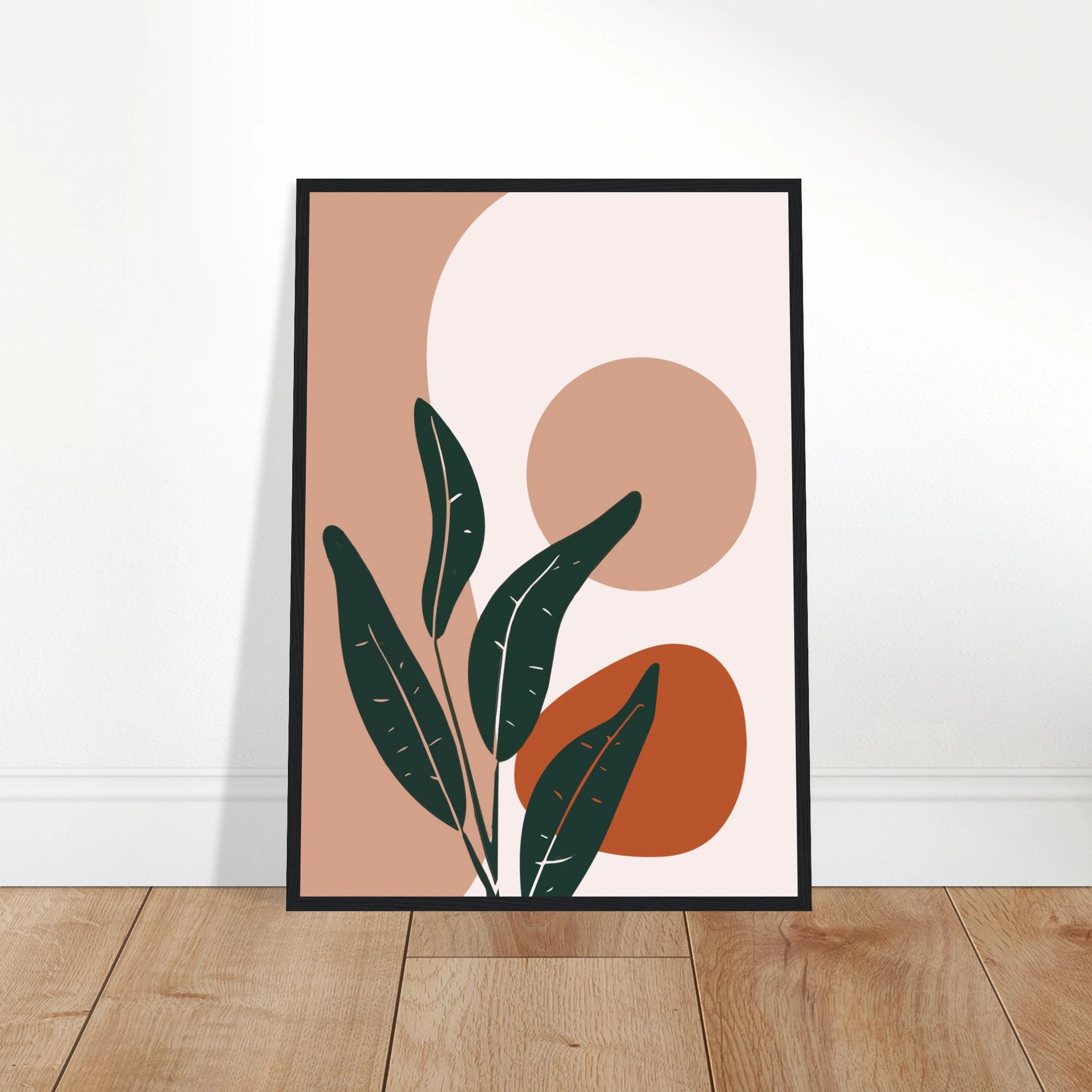 # all-groups - Sage Leaves & Terracotta Sun Modern Abstract Wall Art - Jerin