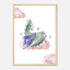 Wood frame - Watercolour Sleeping Dragon Wall Art - Olga