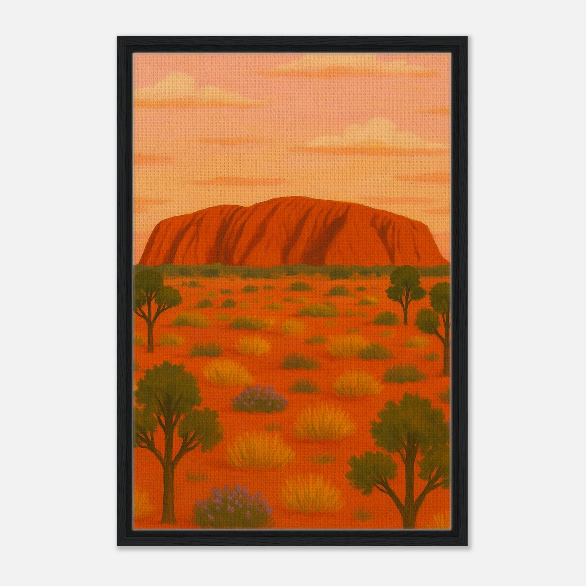 Black frame 50x75 cm 20x30″ - Uluru Dreaming – Australian Outback Canvas Wall Art - Play By Print