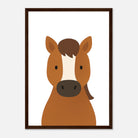 Dark wood frame - Horse Nursery Print – Farm Animal Wall Art for Kids - Play By Print