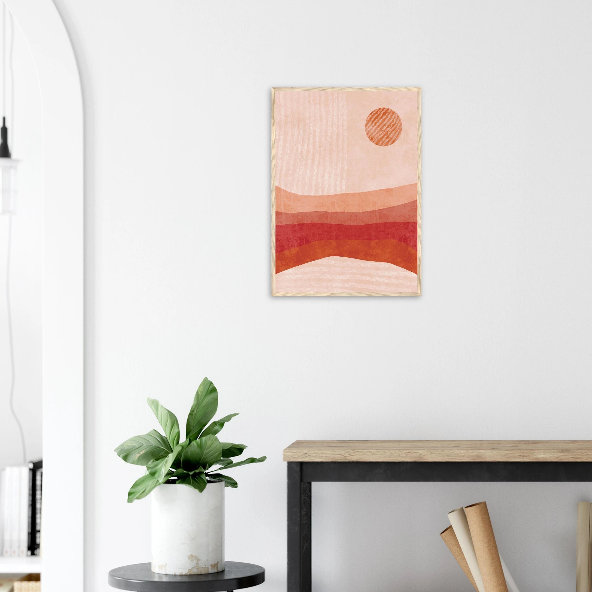 # all-groups - Terracotta Sun – Minimalist Abstract Desert Landscape Print - Daisy