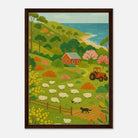Dark wood frame 50x70 cm 20x28″ - Coastal Sheep Farm – Australian Countryside Canvas Wall Art - Play By Print