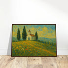 # all-groups - “Chapel on the Hill” | Countryside Church Landscape Print - Play By Print