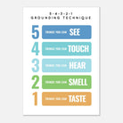 Unframed - 5-4-3-2-1 Grounding Technique Poster | Mindfulness & Anxiety Support for Kids - Elena
