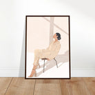 # all-groups - Sunlit Muse – Minimalist Woman in Beige Outfit Wall Art Print - Play By Print