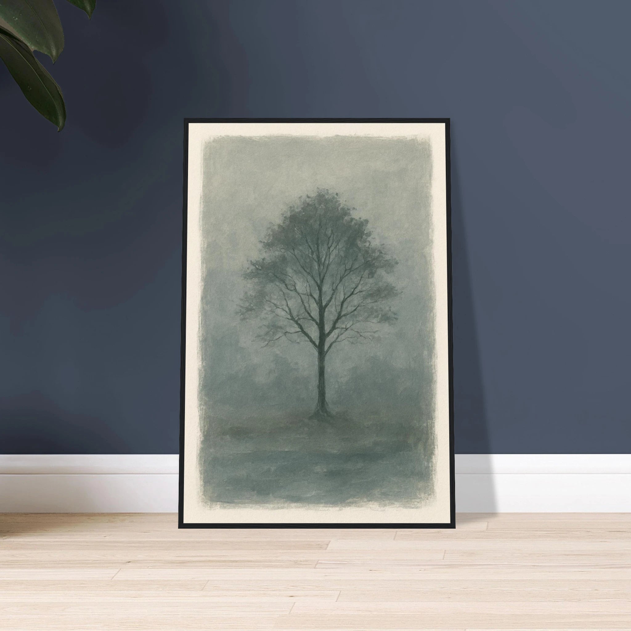 # all-groups - Misty Monochrome Tree – Minimalist Landscape Art Print - Play By Print