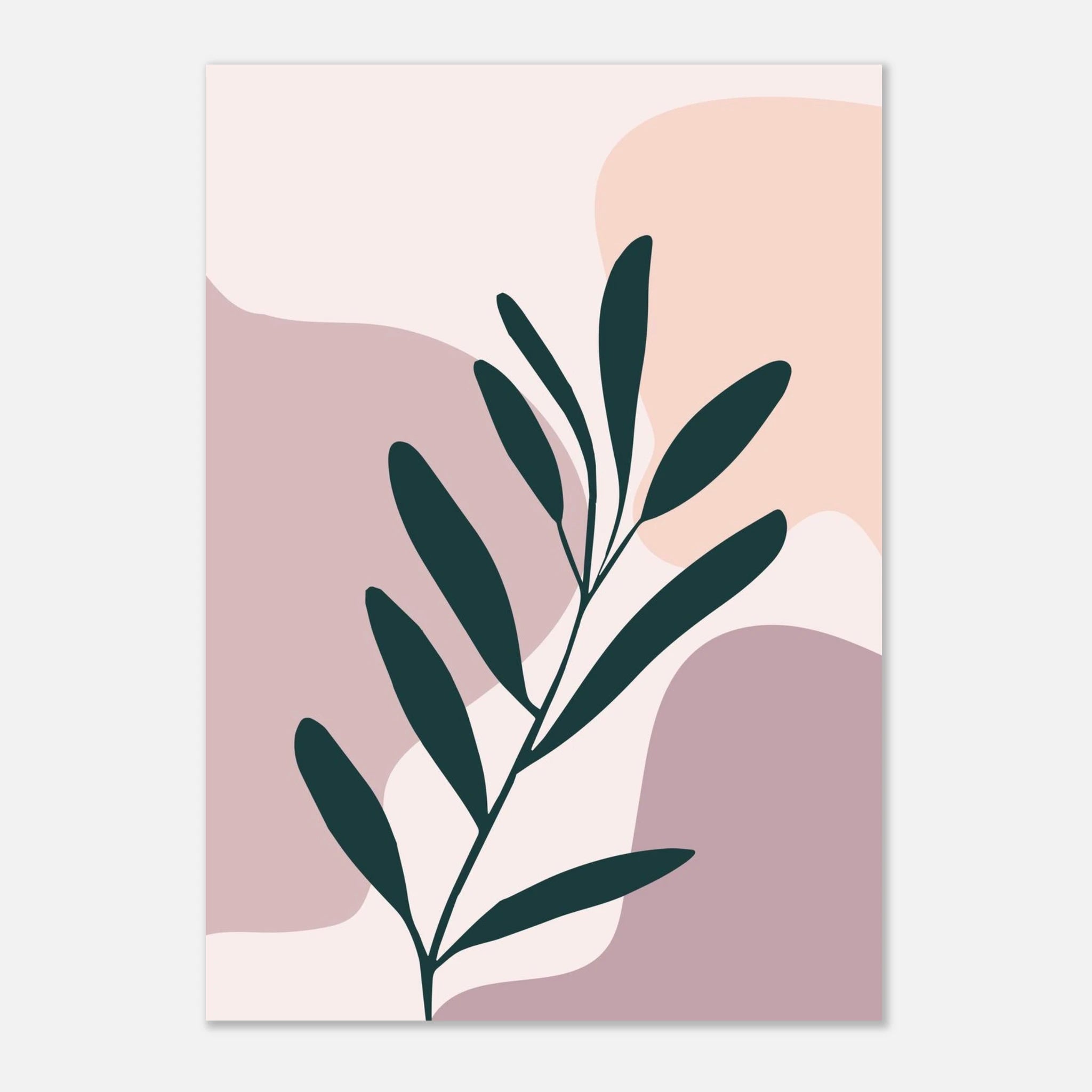 Unframed - Olive Branch on Blush Modern Abstract Wall Art - Jerin