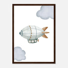 Dark wood frame - Vintage Airship Wall Art - Olga
