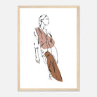 Wood frame - Modern Muse – Minimalist Fashion Figure Line Art Print - Daisy