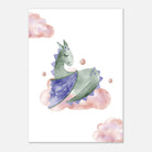 Unframed - Watercolour Sleeping Dragon Wall Art - Olga
