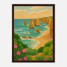 Dark wood frame 50x70 cm 20x28″ - Twelve Apostles Coastal Canvas Wall Art - Play By Print