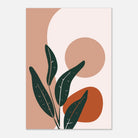 Unframed - Sage Leaves & Terracotta Sun Modern Abstract Wall Art - Jerin