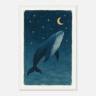 White frame 30x45 cm 12x18″ - Whale Wishes Under the Moon – Magical Nursery Art Print - Play By Print