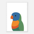 White frame - Rainbow Lorikeet – Australian Bird Art Print - Play By Print