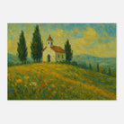 Unframed 21x29.7 cm 8x12" - “Chapel on the Hill” | Countryside Church Landscape Print - Play By Print