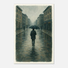 Unframed 60x90 cm 24x36″ - Rainy City Walk – Gouache-Style Art Print - Play By Print