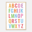 Wood frame - Bright Alphabet Poster – Colourful ABC Wall Art for Kids by Elena - Elena