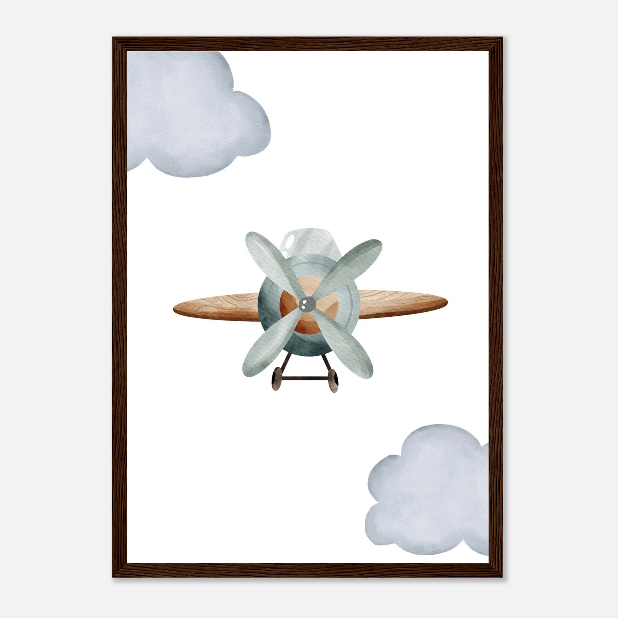 Dark wood frame - Vintage Wooden Propeller Plane Wall Art - Olga