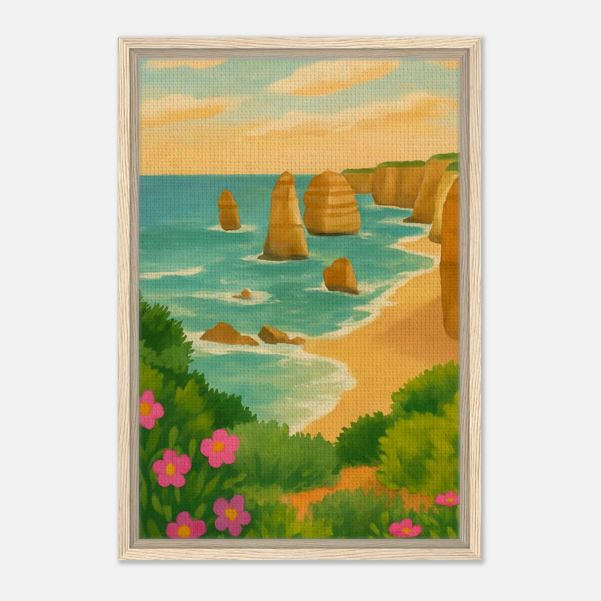Wood frame 40x60 cm 16x24″ - Twelve Apostles Coastal Canvas Wall Art - Play By Print