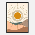 Black frame - Minimalist Sun Print Boho Desert Landscape Wall Art - Play By Print