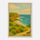 Wood frame 40x60 cm 16x24″ - Coastal Cliffs Walk – Scenic Ocean Landscape Canvas Wall Art - Play By Print