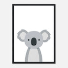 Black frame - Koala – Minimalist Australian Animal Art Print | Calming Nursery & Playroom Wall Poster - Play By Print