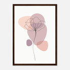 Dark wood frame - Minimalist Poppy Flower Art Print - Jerin