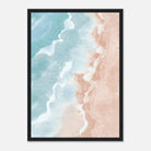 Black frame - Pastel Shoreline – Soft Coastal Abstract Watercolour Art Print - Daisy