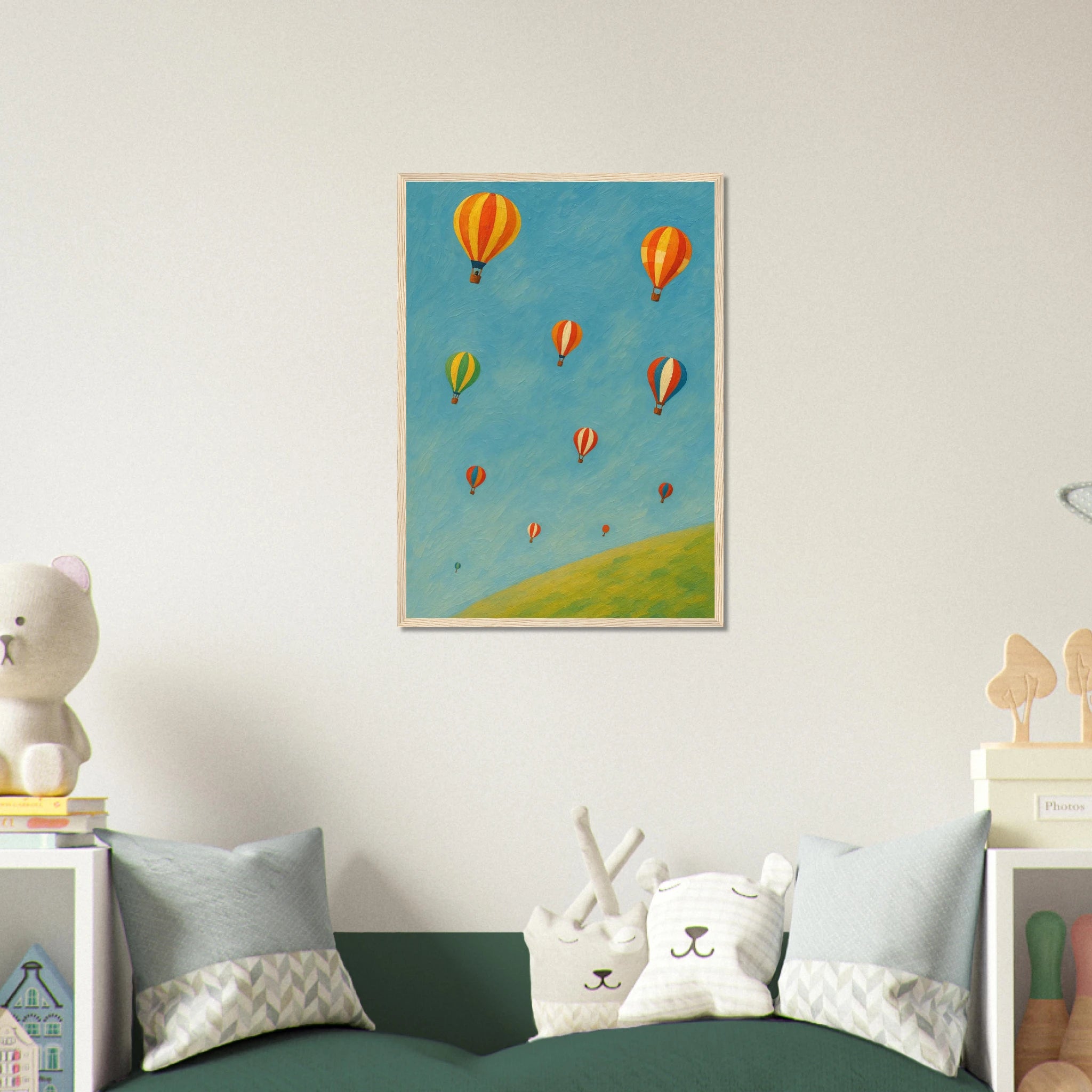 # all-groups - Up and Away Hot Air Balloon Wall Art | Whimsical Nursery or Playroom Print - Play By Print