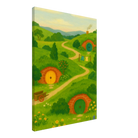 Canvas 50x70 cm 20x28″ - Hillside Hobbiton – New Zealand Hobbit Movie Set Canvas Wall Art - Play By Print