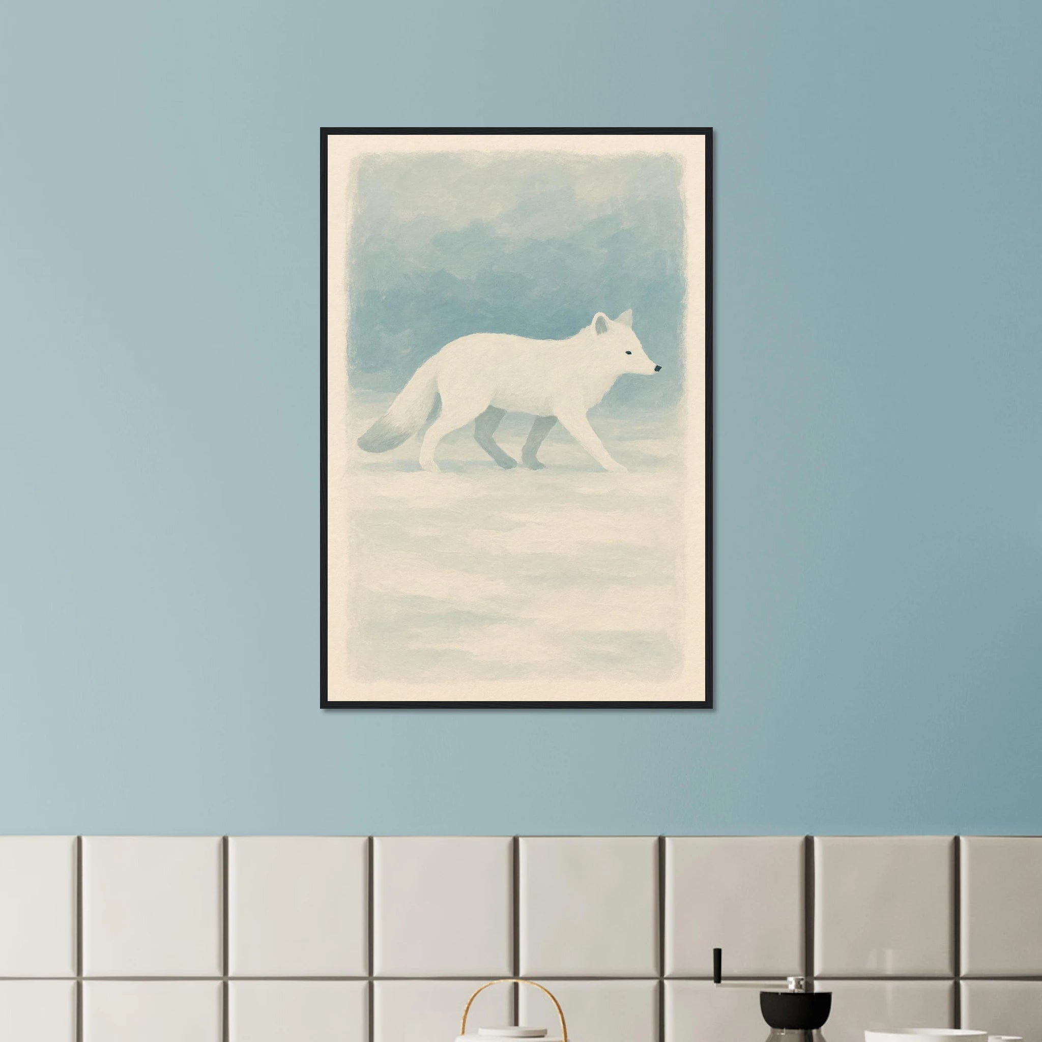 # all-groups - Silent Steps – Arctic Fox in Snow Wall Art Print - Play By Print