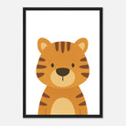 Dark wood frame - Tiger – Minimalist Jungle Animal Art Print | Safari Nursery or Kids’ Room Poster - Play By Print