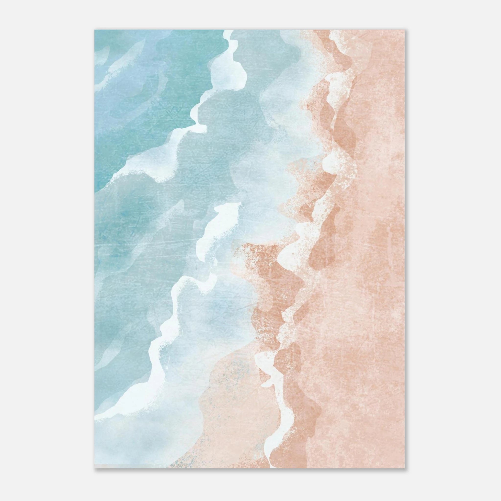 Unframed - Pastel Shoreline – Soft Coastal Abstract Watercolour Art Print - Daisy