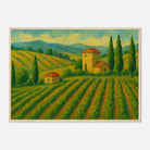Wood frame A1 (59.4 x 84.1 cm) - Tuscan Serenity – Golden Vineyard Landscape Wall Art Print - Play By Print