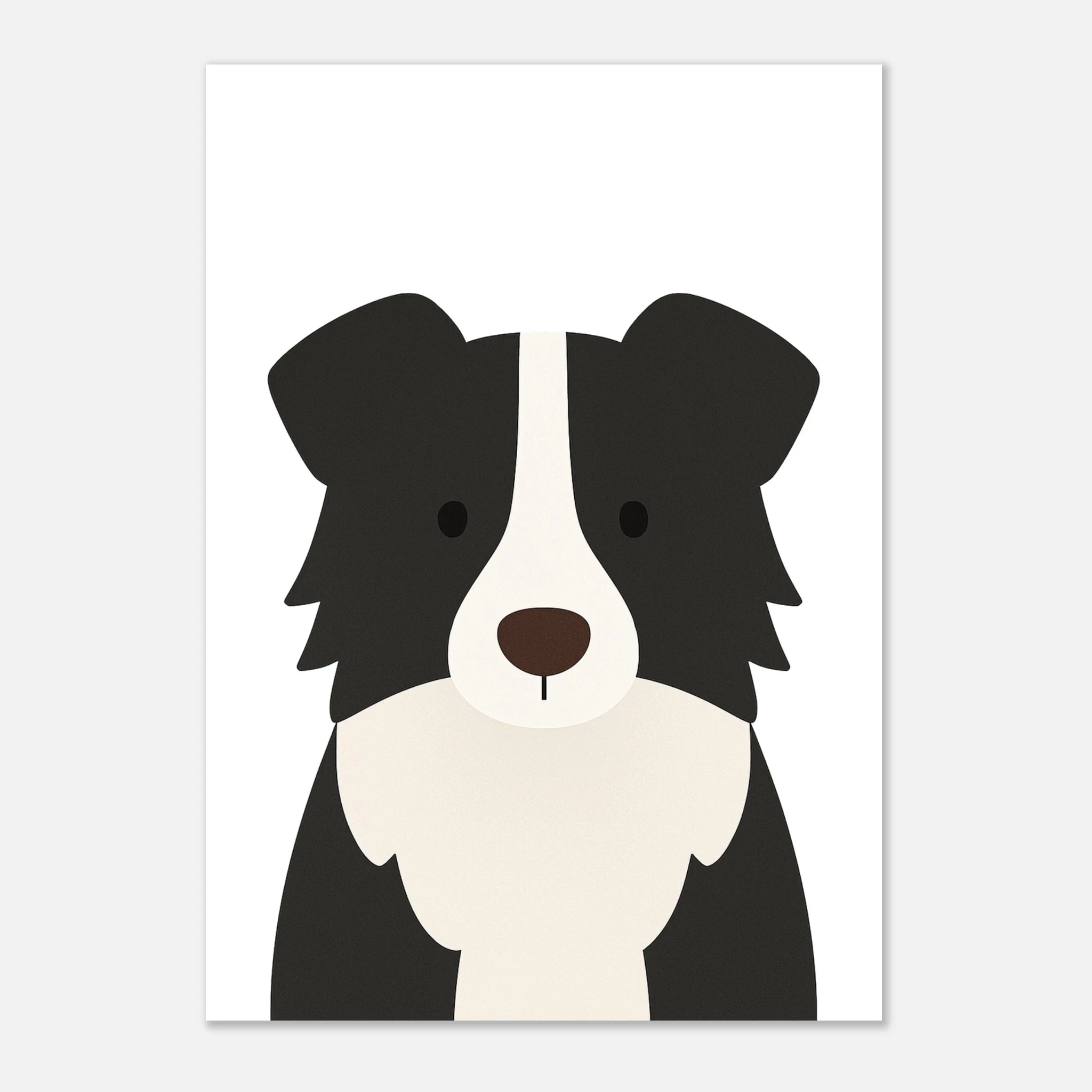 Unframed - Border Collie – Minimalist Dog Art Print | Modern Nursery or Pet Decor Poster - Play By Print