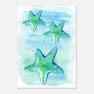 Unframed A4 (21x29.7 cm 8x12") - Tide Treasures – Watercolour Starfish Art Print 🌟🩵 - Play By Print