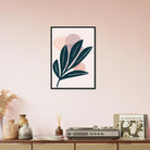 # all-groups - Midnight Leaf & Blush Shapes Modern Abstract Wall Art - Jerin