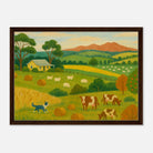 Dark wood frame 50x70 cm 20x28″ - Australian Farm Life Landscape Canvas Wall Art - Play By Print