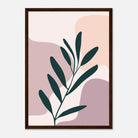 Dark wood frame - Olive Branch on Blush Modern Abstract Wall Art - Jerin