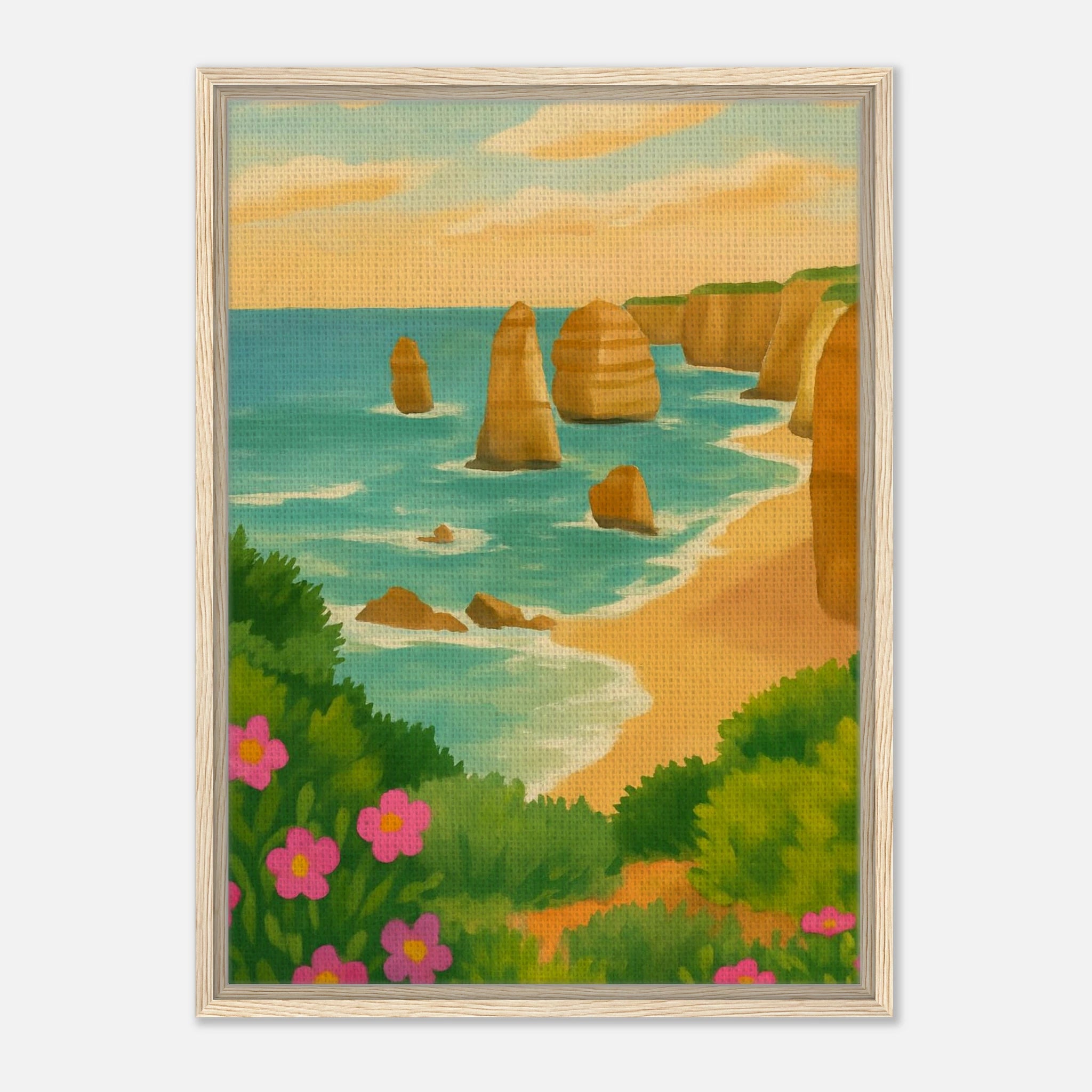Wood frame 50x70 cm 20x28″ - Twelve Apostles Coastal Canvas Wall Art - Play By Print