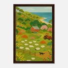 Dark wood frame 40x60 cm 16x24″ - Coastal Sheep Farm – Australian Countryside Canvas Wall Art - Play By Print