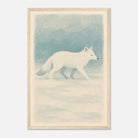Wood frame 30x45 cm 12x18″ - Silent Steps – Arctic Fox in Snow Wall Art Print - Play By Print
