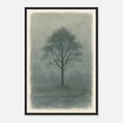 Black frame 40x60 cm 16x24″ - Misty Monochrome Tree – Minimalist Landscape Art Print - Play By Print