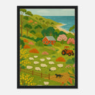 Black frame 50x70 cm 20x28″ - Coastal Sheep Farm – Australian Countryside Canvas Wall Art - Play By Print