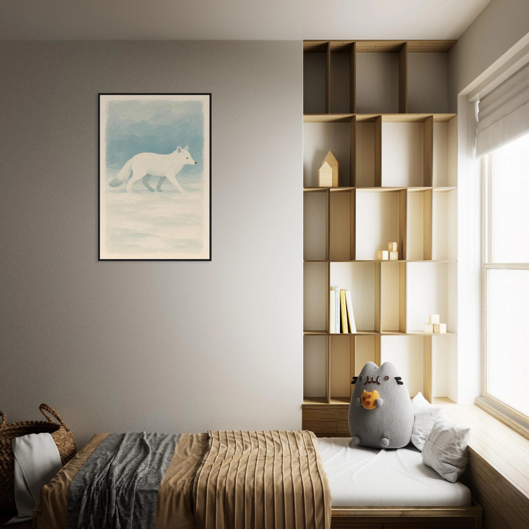 # all-groups - Silent Steps – Arctic Fox in Snow Wall Art Print - Play By Print