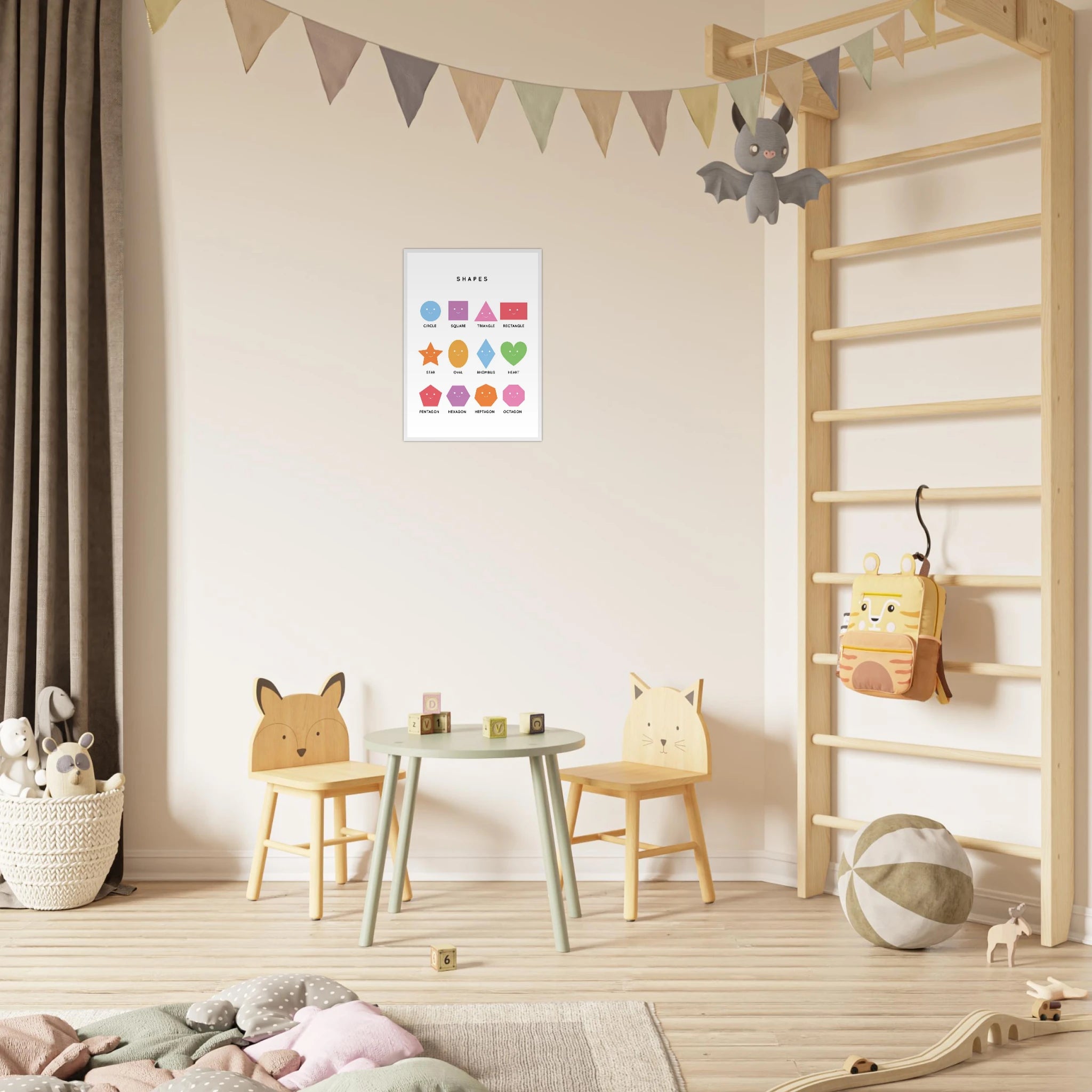 # all-groups - Smiling Shapes Poster – Educational Shape Chart for Kids by Elena - Elena